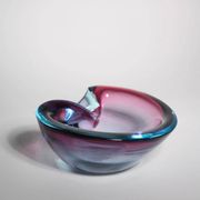 Murano Pink and Blue "Sommerso" Glass Bowl By Flavio Poli, 1960s, Italy