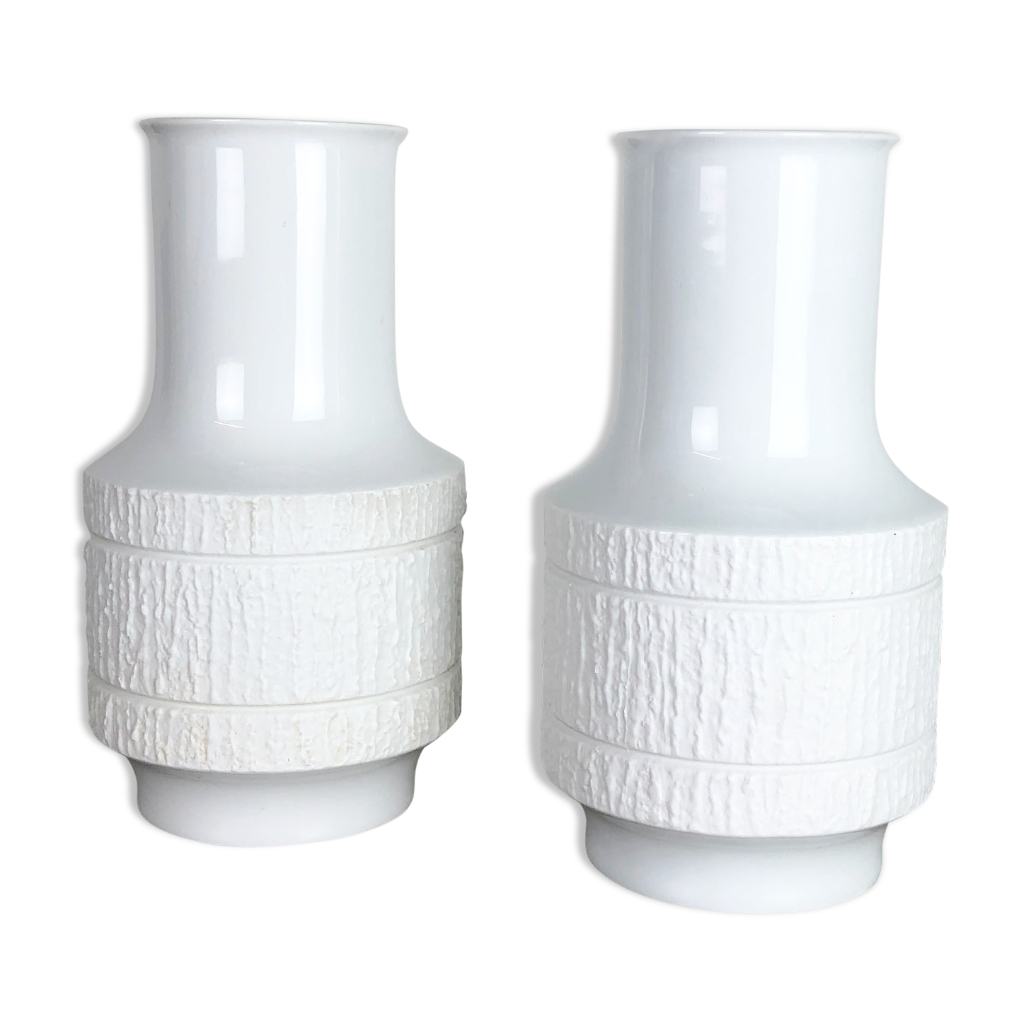 Set of 2 Porcelain Op Art Vase by Richard Scharrer for Thomas, Germany, 1970s