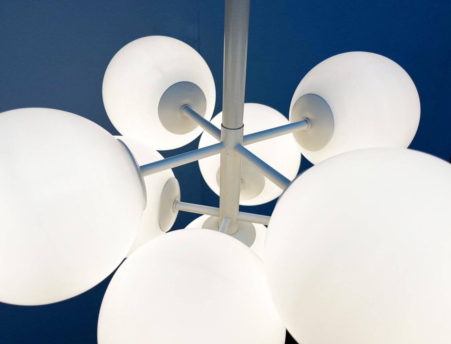 Mid-century modern Swiss glass replacement part for E.R. Nele Temde lamps, 1960s.