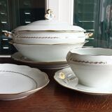 SFP service dish set - Limoges - White and golden