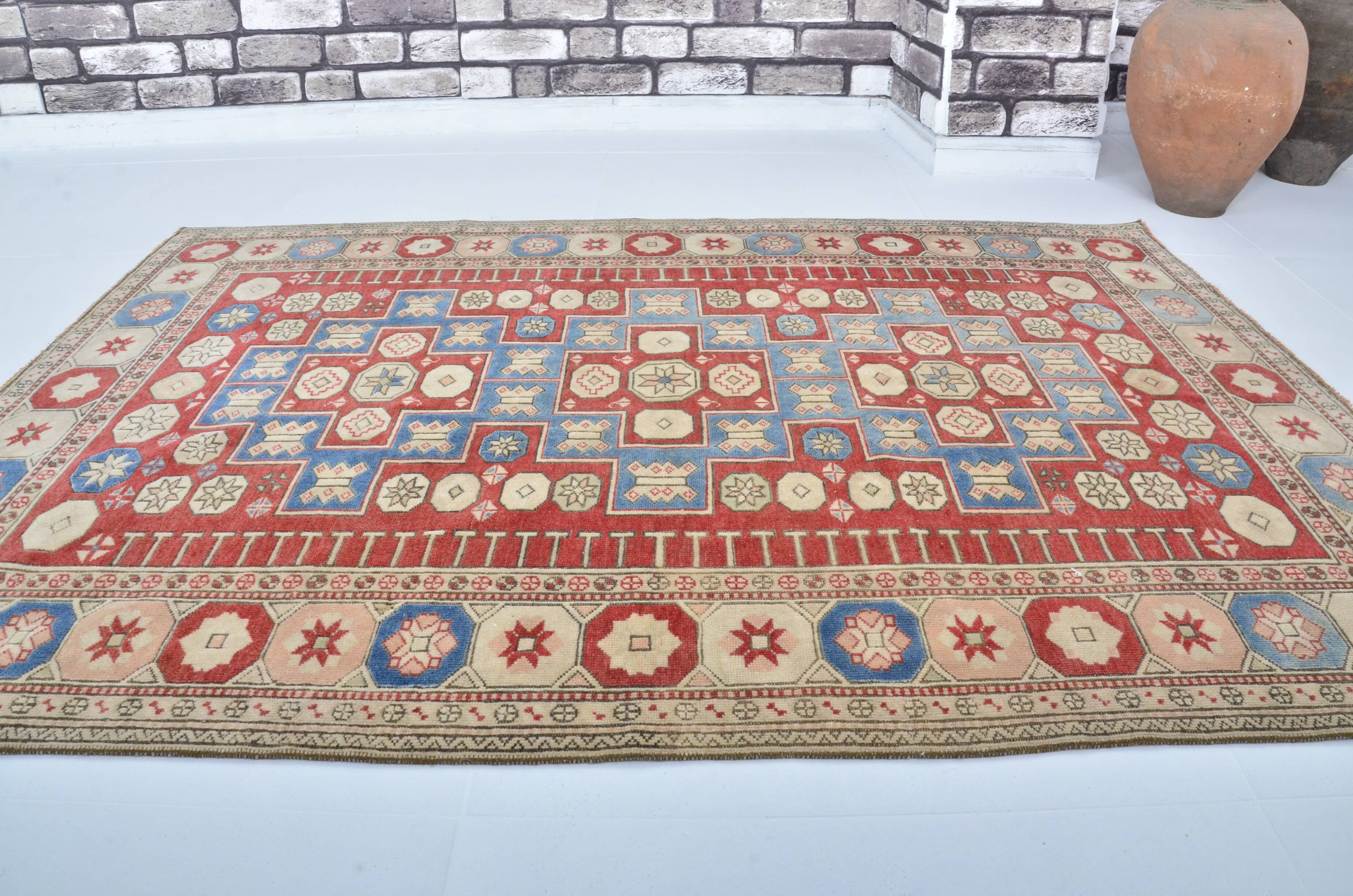 Colorful Hanknotted Vintage Carpet sku 3567