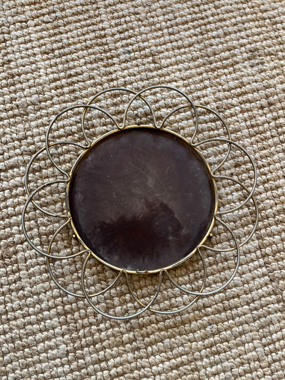 Ancibe brass flower mirror