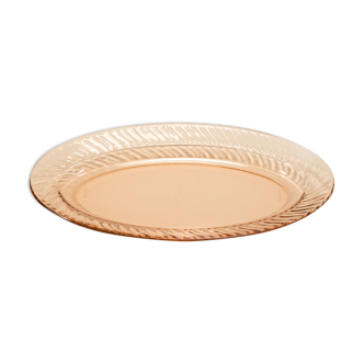 Plat en verre rose rosaline