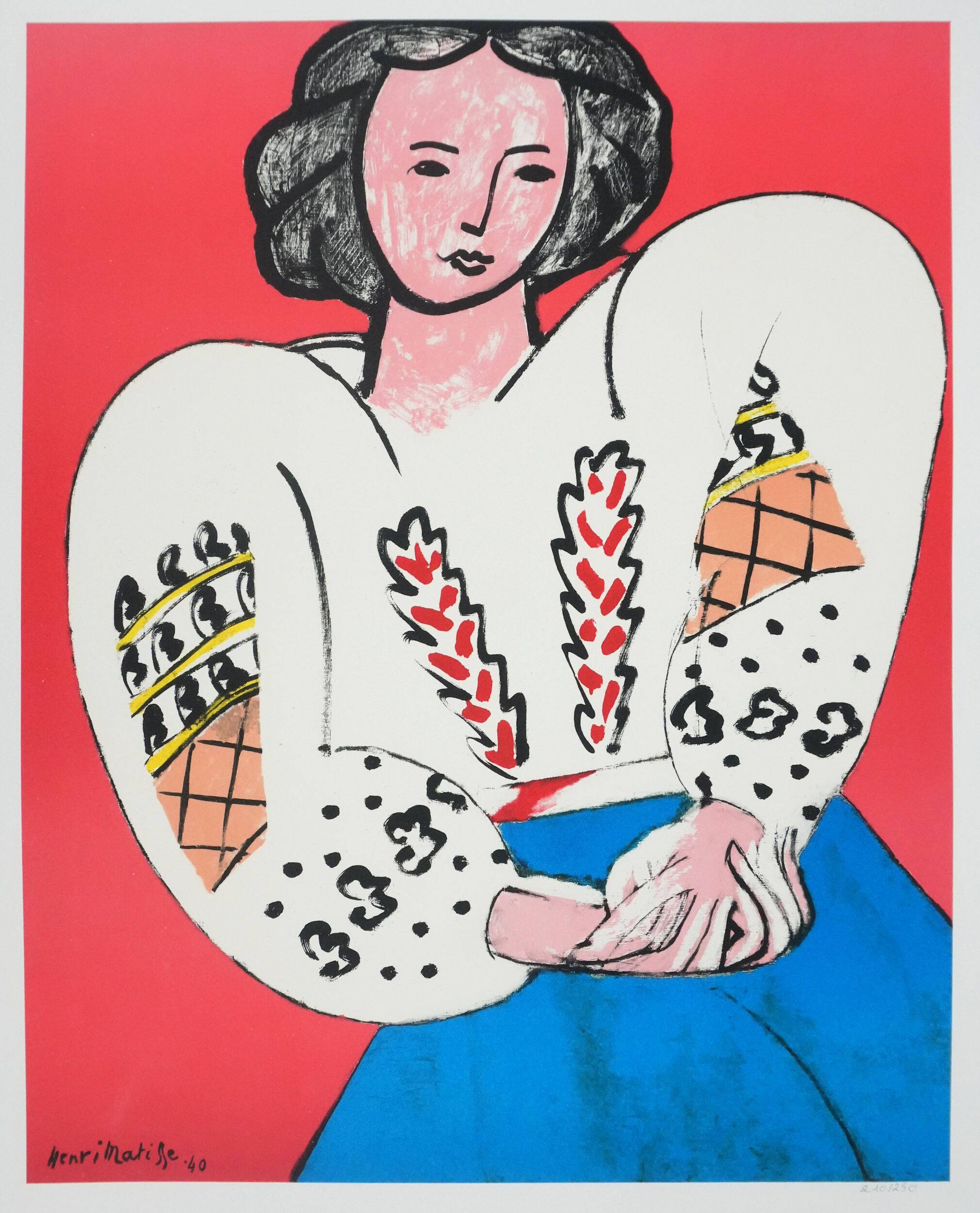 Henri matisse: the romanian blouse, signed lithograph