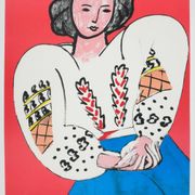 Henri matisse : la blouse roumaine, lithographie signée