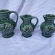 3 antique wine jugs