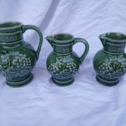 3 antique wine jugs