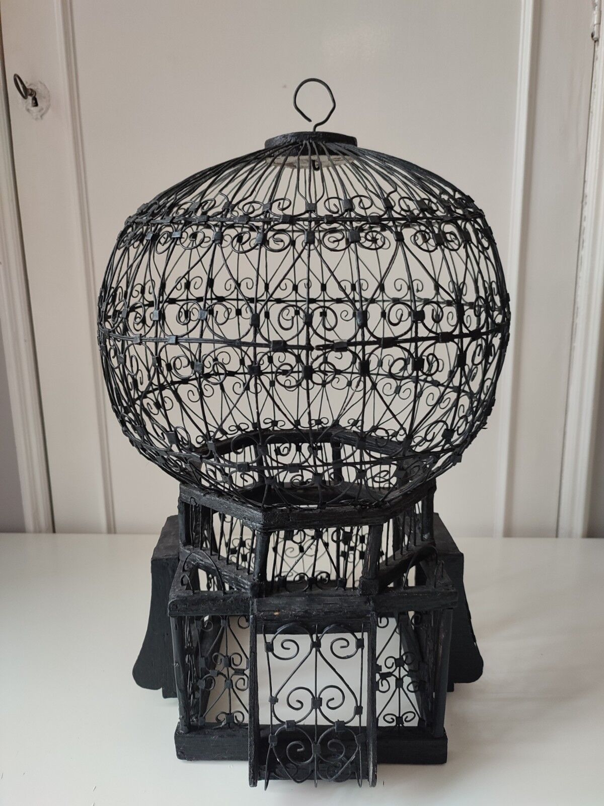 Metal and wood birdcage