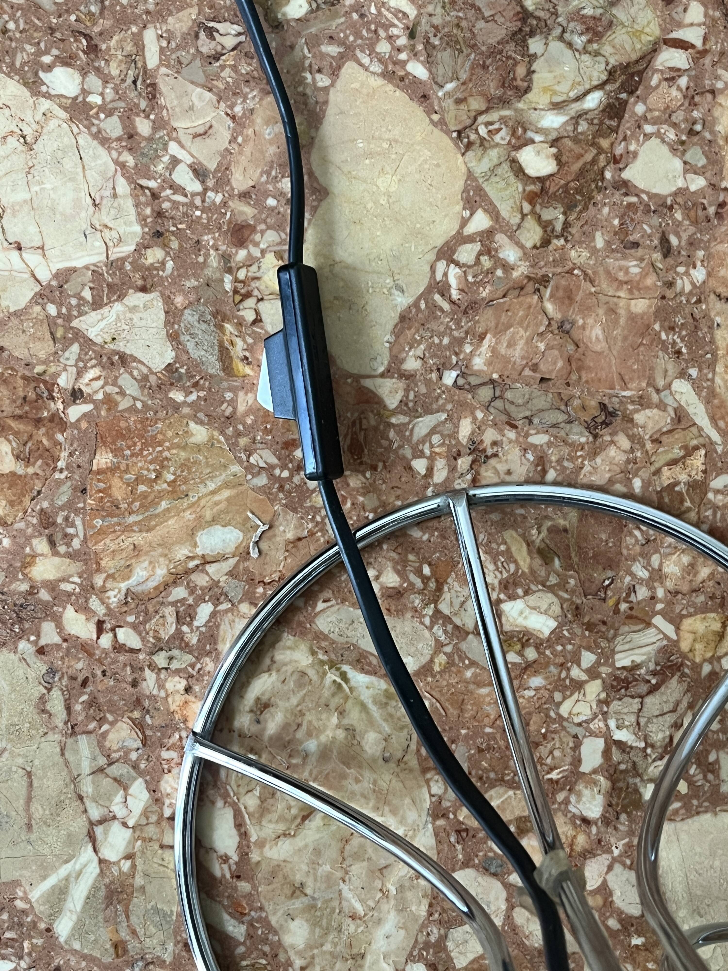 Chromed metal table lamp, 1970 design