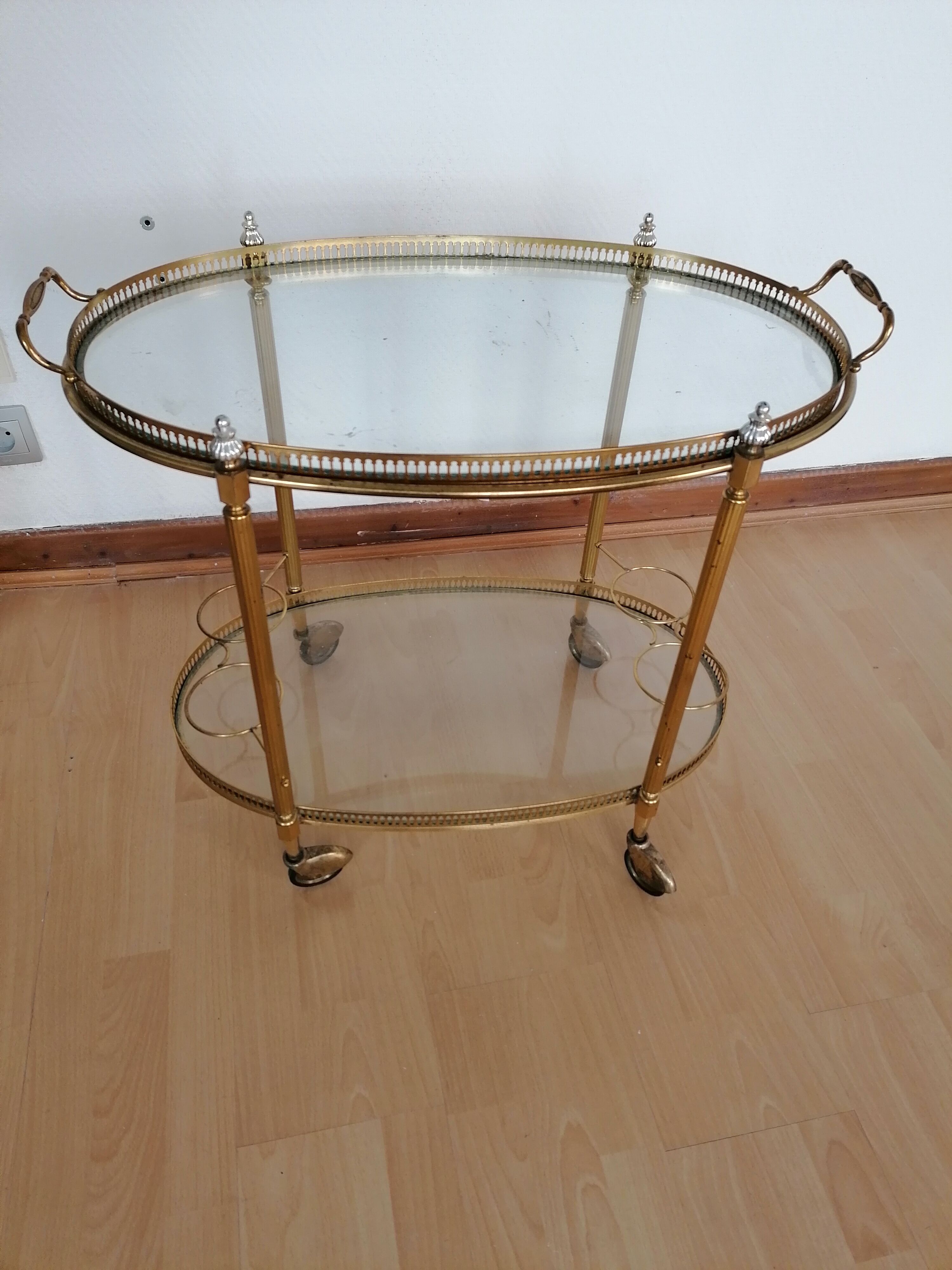 Vintage brass and glass dessert