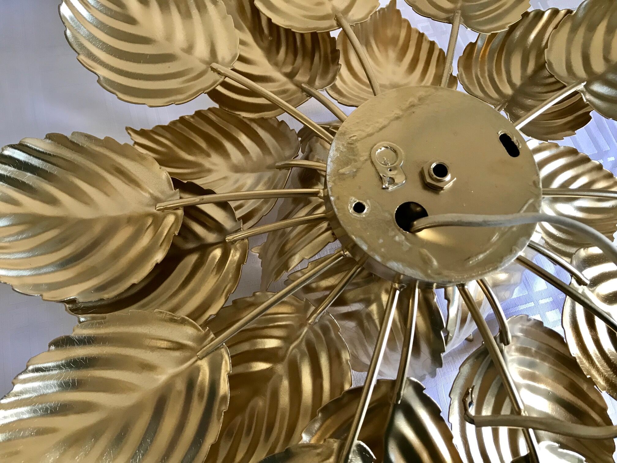 Ceiling lamp flower golden leaves