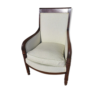 Fauteuil empire en noyer fonce