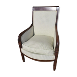 Fauteuil empire en noyer fonce du XIXème siecle