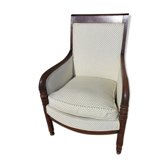 Fauteuil empire en noyer fonce du XIXème siecle