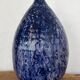 Vintage Mid-Century Studio Art Pottery Cobalt Blue Textured Glaze Teardrop Vase