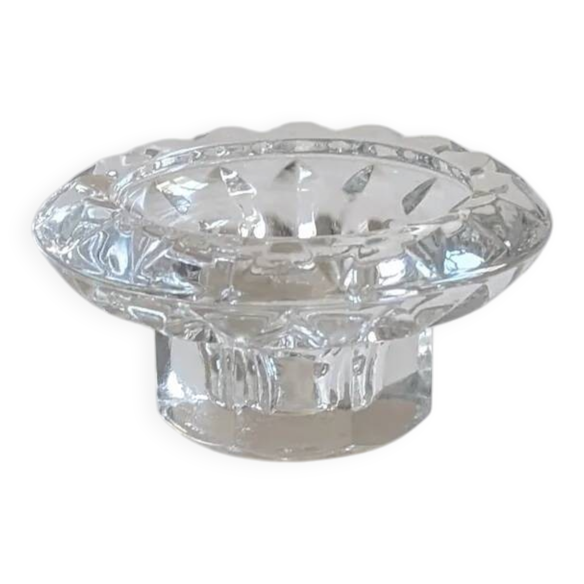 Chiseled glass candle holder