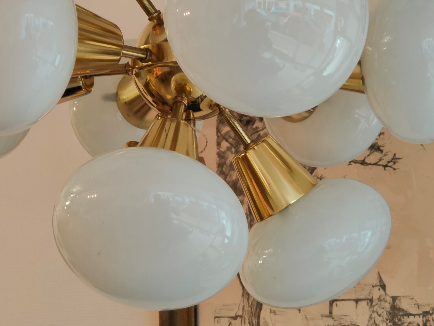 Sputnik chandelier by Jaroslav Bejvl for Kamenicky Senov