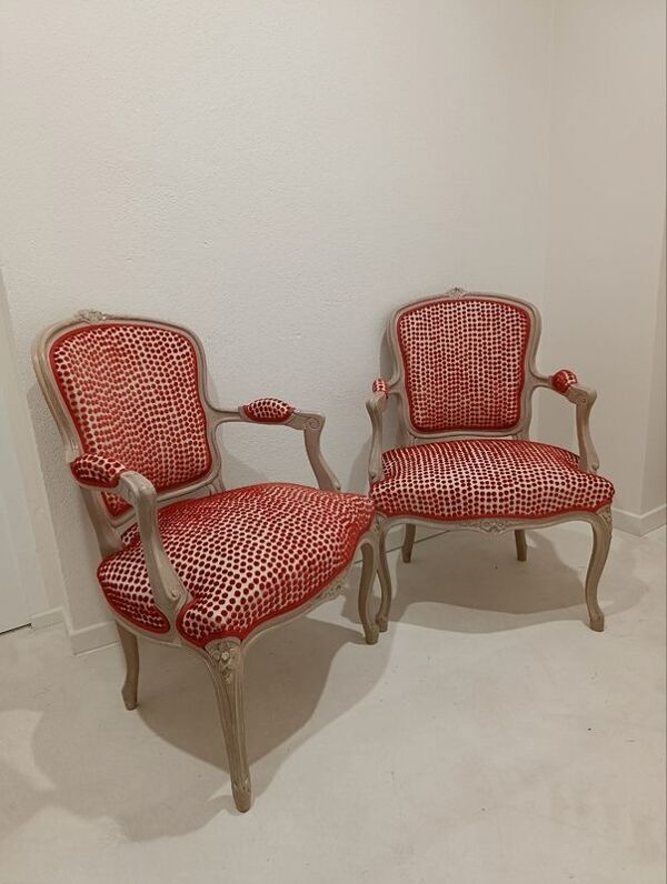 Rare  lot de 2 fauteuils voltaire rénovés