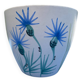 Cache-pot Milet motif bleuets