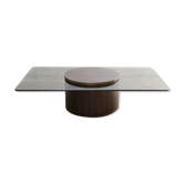 Vintage coffee table in rosewood and glass