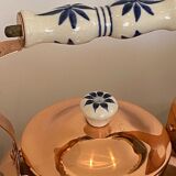 Vintage copper and ceramic kettle