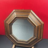 Rustic molded wood mirror 34 cm