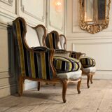 Pair of carved wooden armchairs, 20th century
