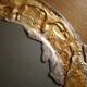 Lead and glass hand mirror