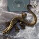 Lézard en bronze doré