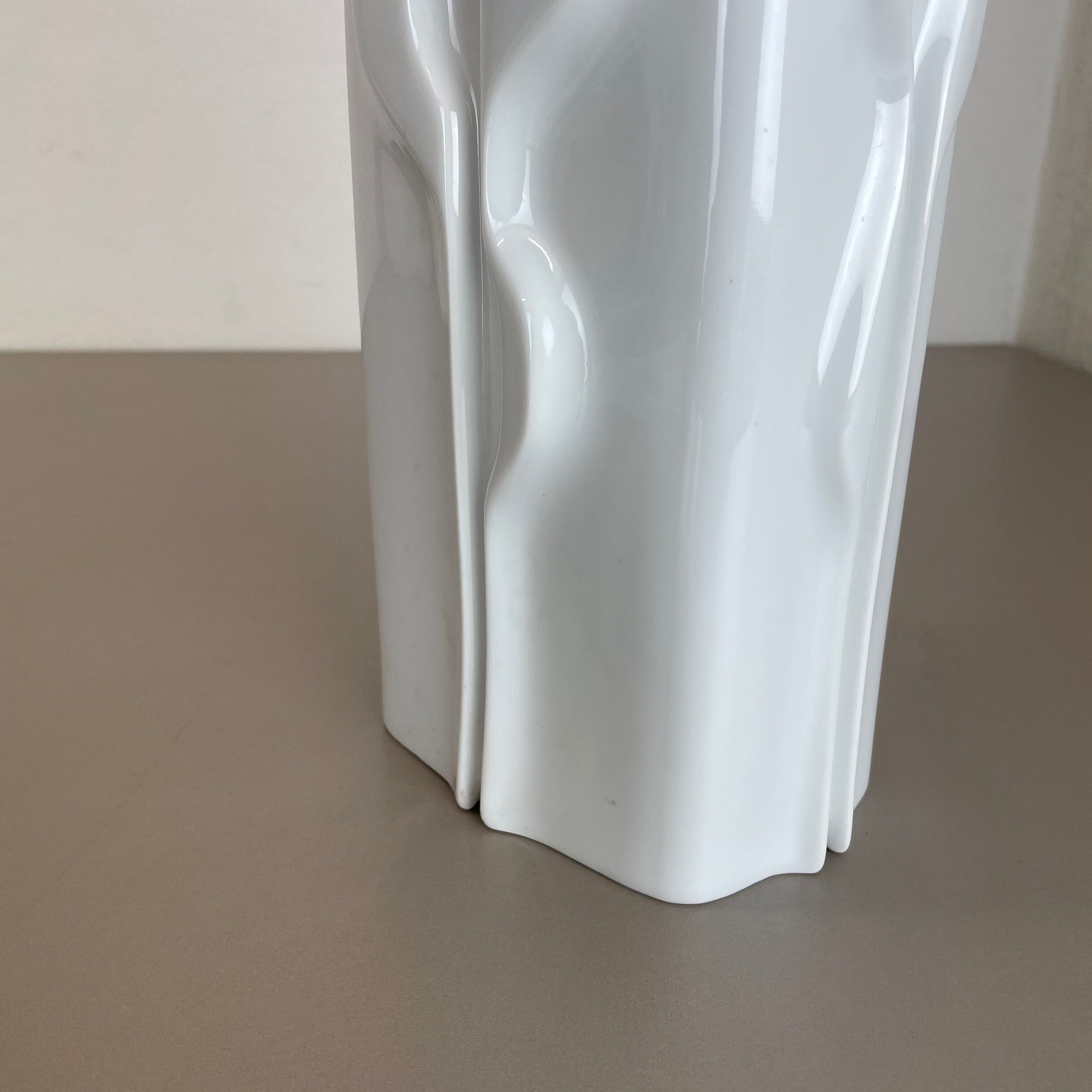 Large Op Art Vase Porcelain German Vase by Fürstenberg Ceramics, Germany, 1970s