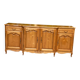Light solid wood enfilade with Louis XV marquetry, 1950, 230cm.