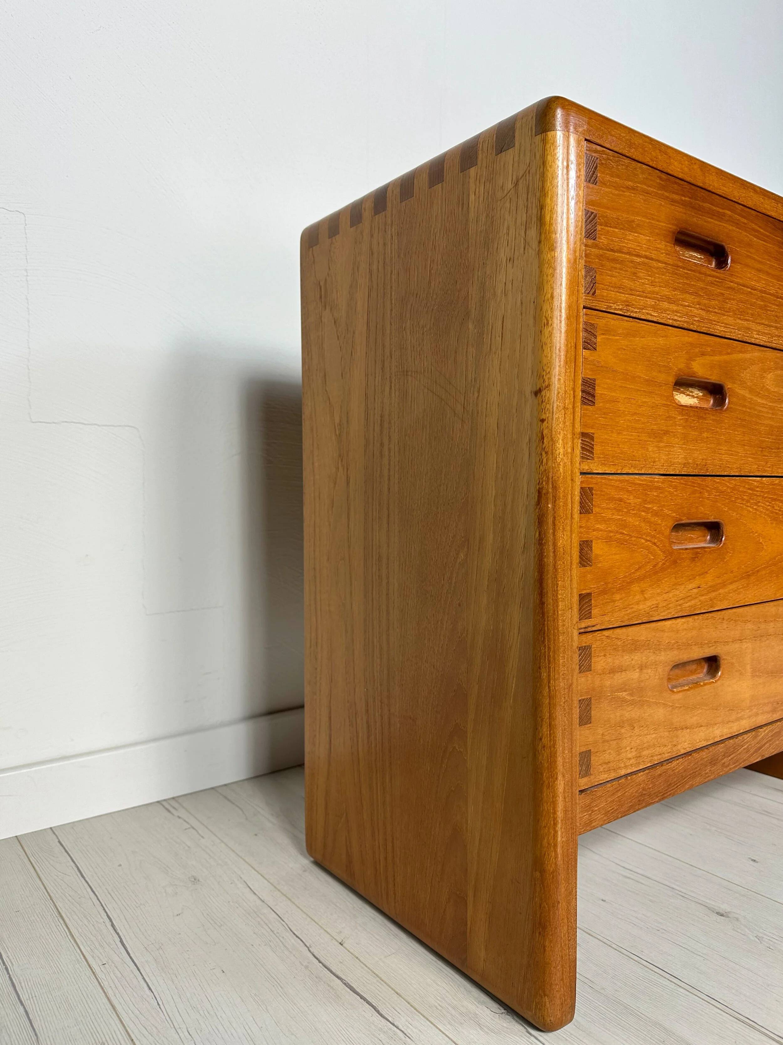 1960s Vintage Danish Teak Dresser Chest of Drawers by Niels Bach