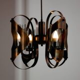 Brass and glass chandelier