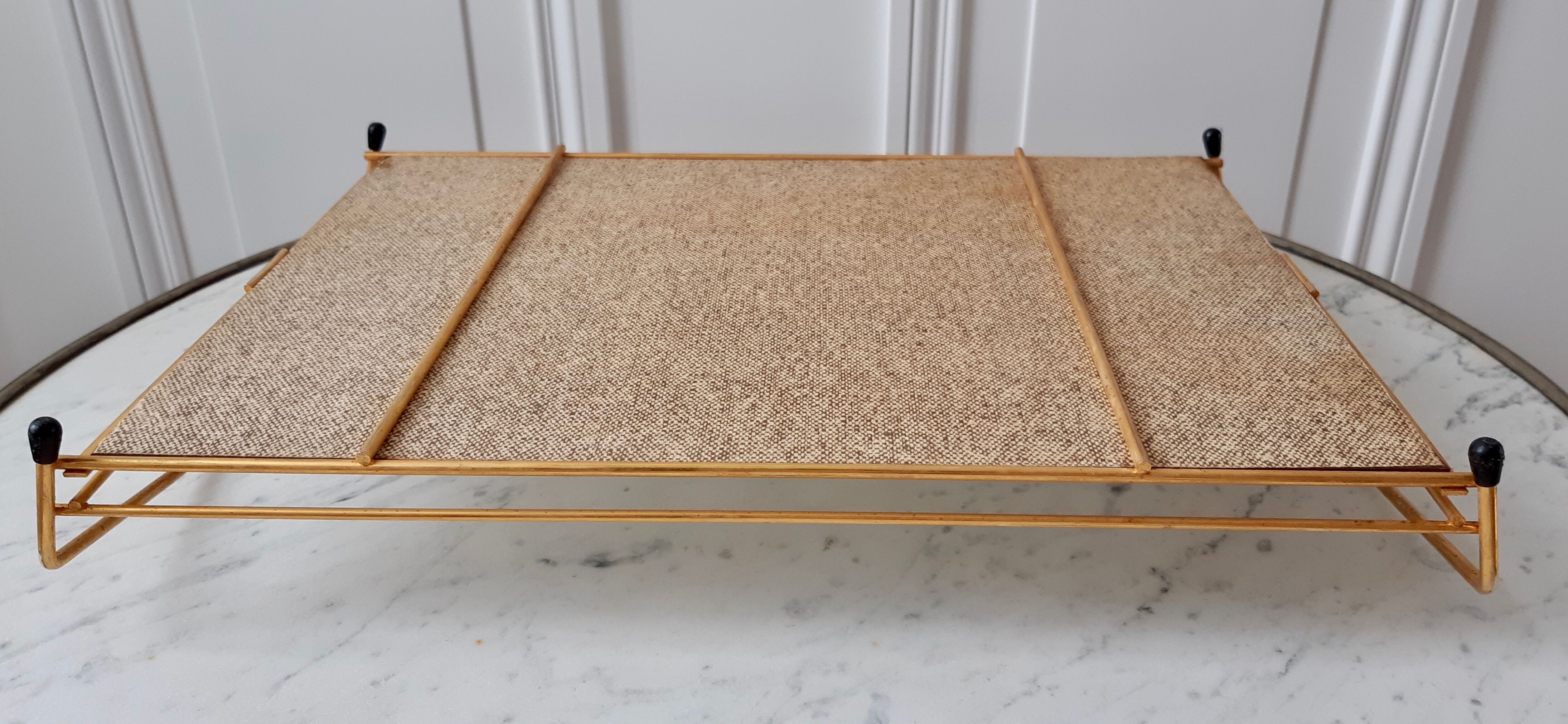 Mirror top in gilded steel 50s