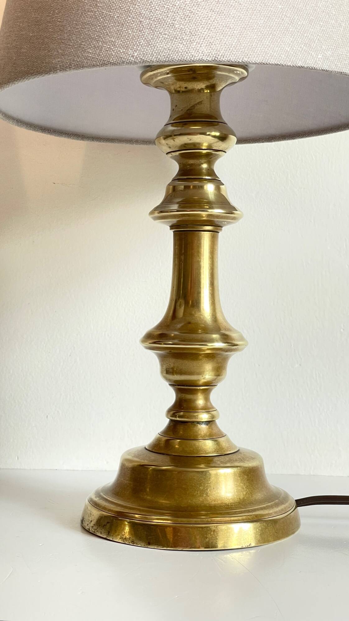 Lamp chic old solid brass candle holder
