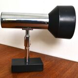 ERCO wall light spotlight 70s chrome black metal