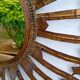 Vintage sun mirror in patinated gold metal – Spain 1950s / 60s