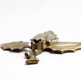 Vintage Holly Candle Holder, Brass