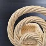 VINTAGE 1960 BOOKENDS WOVEN BASKETS IN 60S RETRO CERAMIC