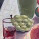 Peinture ancienne huile sur carton nature morte fruits table