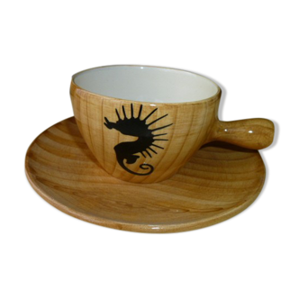 Ceramic coffee cup by Vallauris Grandjean Jourdan