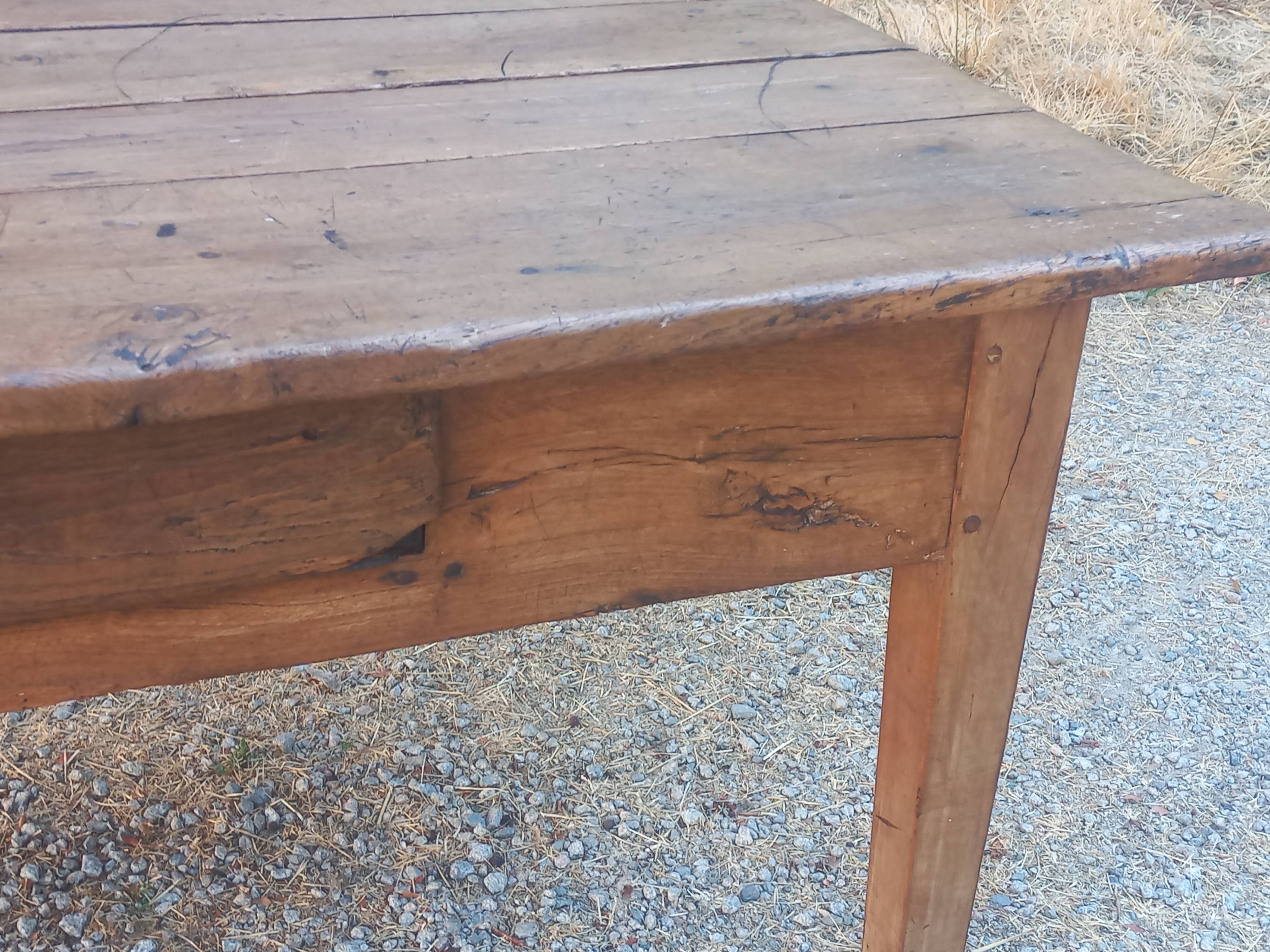 19th-century oak farmhouse coffee table 149cm
