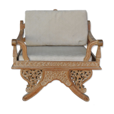 Chinese dignitary armchair in patinated oak