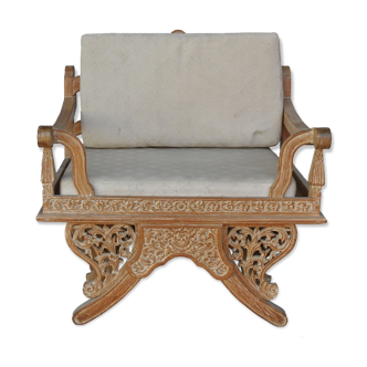 Chinese dignitary armchair in patinated oak