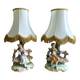 Paire de lampes de table en porcelaine italienne par Capodimonte.