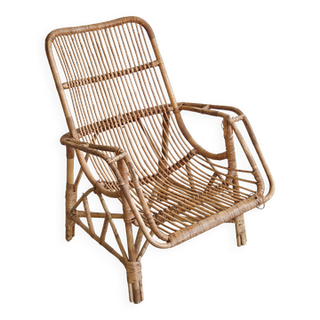 Fauteuil vintage en rotin 1960