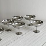 6 large stainless steel bowls on feet Letang Remy