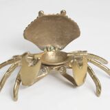 Solid brass crab ashtray 1960