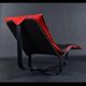 Scandinavian modern black leather and red wool reversible chaise lounge from Westnofa, Norwegian