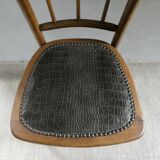 Bistro chair with crocodile seat, from the 1920s